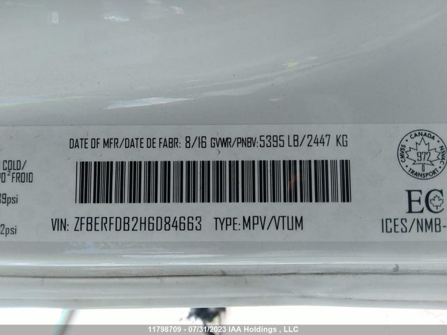 ZFBERFDB2H6D84663 RAM Promaster City Tradesman Slt