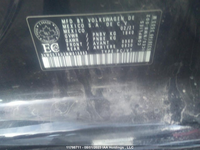 3VWG57AU3MM015893 Volkswagen GOLF