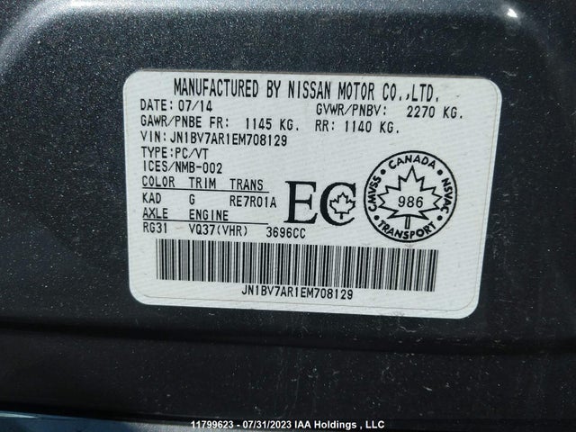 JN1BV7AR1EM708129 Infiniti Q50 Premium/sport