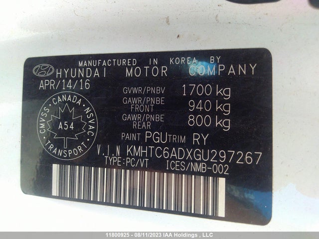 Hyundai VELOSTER 2016 KMHTC6ADXGU297267 Image 9