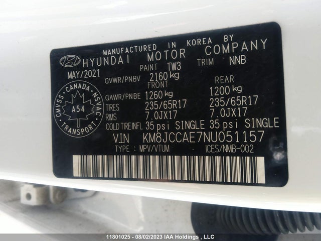 Hyundai Tucson Preferred 2022 KM8JCCAE7NU051157 Image 9