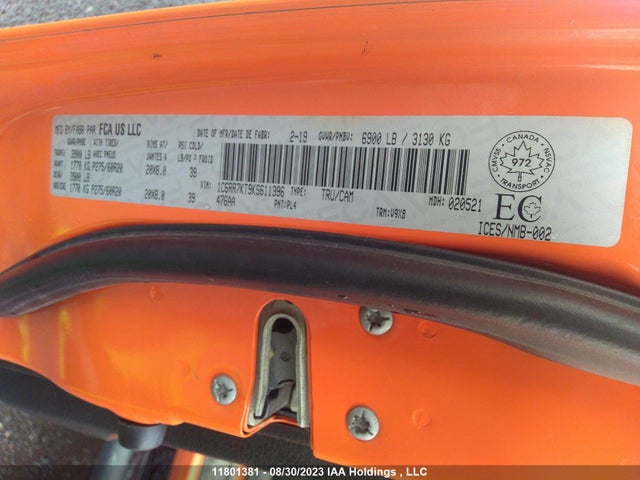 1C6RR7KT9KS611396 RAM 1500 Classic Express