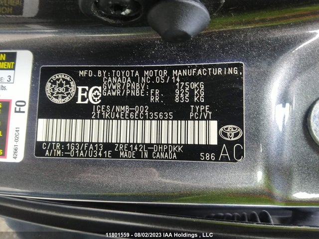 Toyota Matrix S 2014 2T1KU4EE6EC135635 Image 9