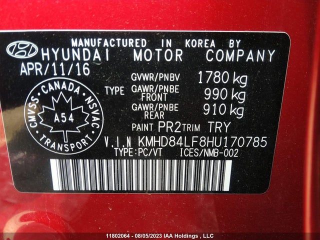 Hyundai Elantra Gls 2017 KMHD84LF8HU170785 Image 11
