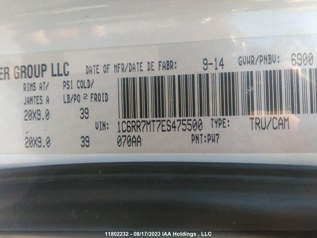 1C6RR7MT7ES475500 RAM 1500 Sport