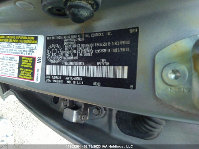 Toyota Venza Le/xle 2015 4T3ZA3BB8FU091673 Image 9