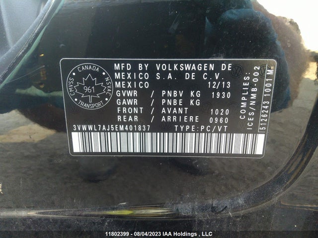 3VWWL7AJ5EM401837 Volkswagen JETTA