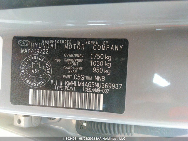 Hyundai ELANTRA SEL 2022 KMHLM4AG5NU369937 Image 9