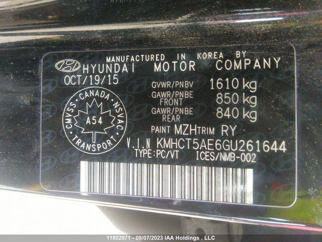 Hyundai ACCENT GL 2016 KMHCT5AE6GU261644 Image 9