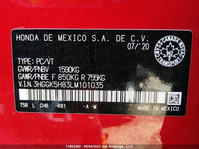 Honda Fit Ex-l Navi 2020 3HGGK5H83LM101035 Image 9