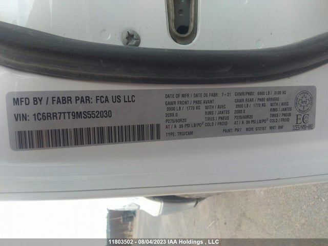 1C6RR7TT9MS552030 RAM 1500 Classic Slt