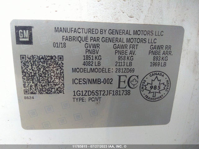 Chevrolet MALIBU LT 2018 1G1ZD5ST2JF181738 Image 9