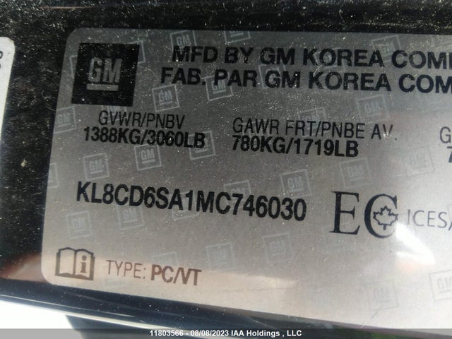 Chevrolet SPARK 1LT 2021 KL8CD6SA1MC746030 Image 11