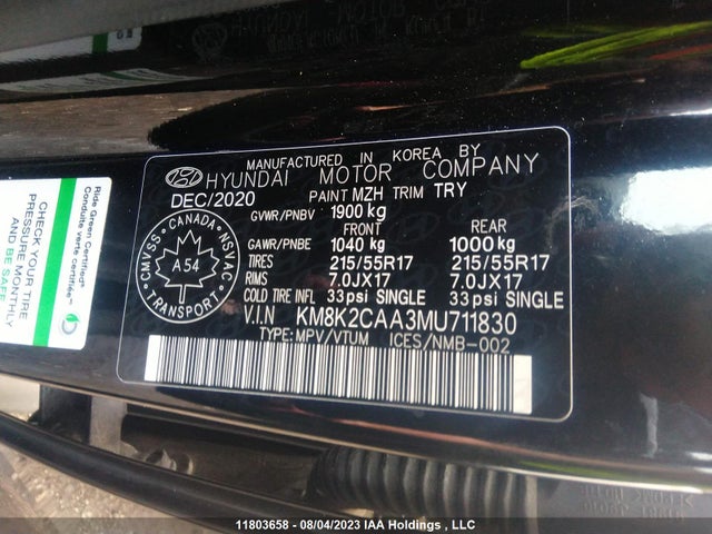 Hyundai Kona Preferred 2021 KM8K2CAA3MU711830 Image 10