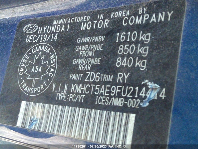 Hyundai ACCENT GS 2015 KMHCT5AE9FU214414 Image 10