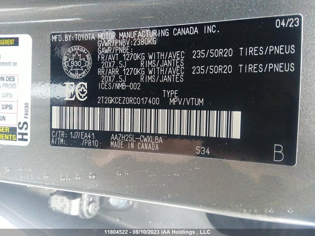 2T2GKCEZ0RC017400 Lexus Nx Nx 350h