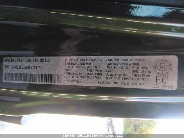 1C4HJXFG5MW772476 Jeep WRANGLER UNLIMITED