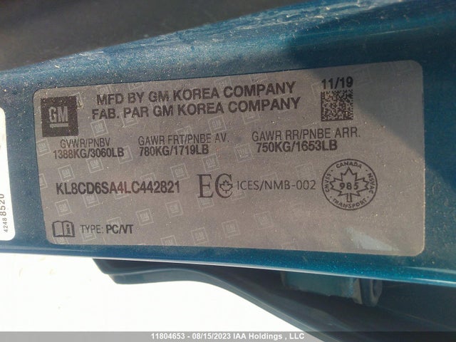 Chevrolet Spark Lt 2020 KL8CD6SA4LC442821 Image 9