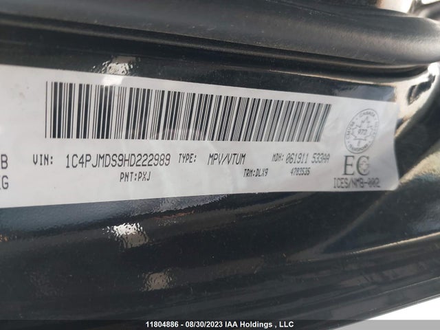 1C4PJMDS9HD222989 Jeep Cherokee Limited
