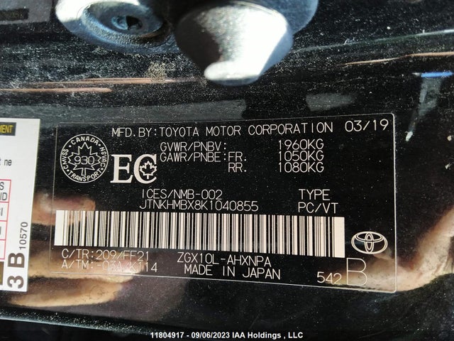 Toyota C-HR 2019 JTNKHMBX8K1040855 Image 9
