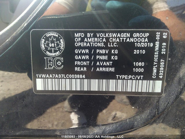 Volkswagen Passat Comfortline 2020 1VWAA7A37LC003884 Image 9