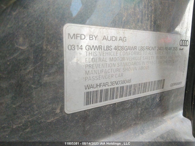 WAUHFAFL3EN038046 Audi A4 Premium Plus