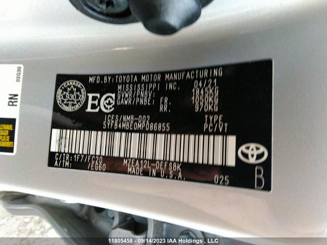 Toyota Corolla Xle/se/xse 2021 5YFB4MBE0MP086855 Image 9