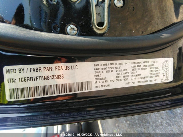 1C6RR7FT8NS133938 RAM 1500 Classic Express