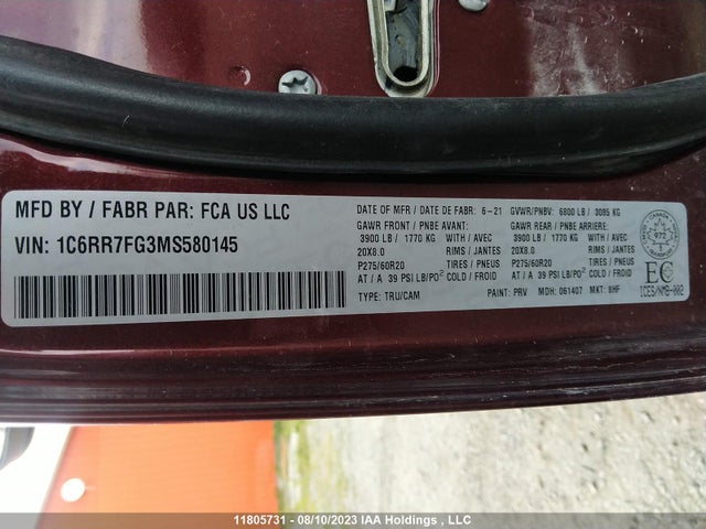1C6RR7FG3MS580145 RAM 1500 Classic Express