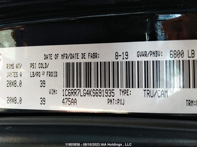 1C6RR7LG4KS691935 RAM 1500 Classic Warlock