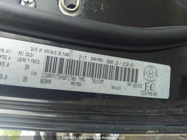 1C6RR7VT5HS671700 RAM 1500 Laramie