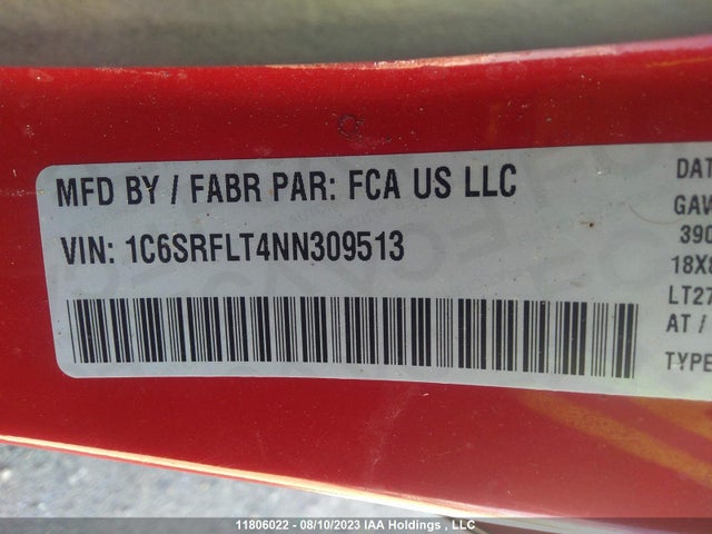 1C6SRFLT4NN309513 RAM 1500 Rebel