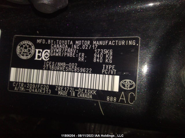 Toyota Corolla Ce/se/le 2017 2T1BURHE5HC859622 Image 9