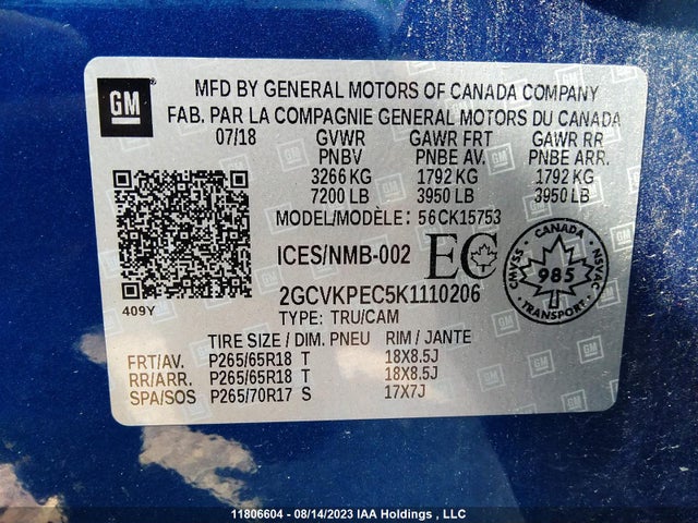 Chevrolet Silverado 1500 Ld Lt 2019 2GCVKPEC5K1110206 Image 9