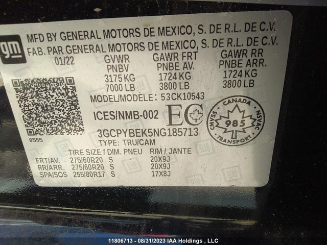 Chevrolet Silverado 1500 Ltd Custom 2022 3GCPYBEK5NG185713 Image 9