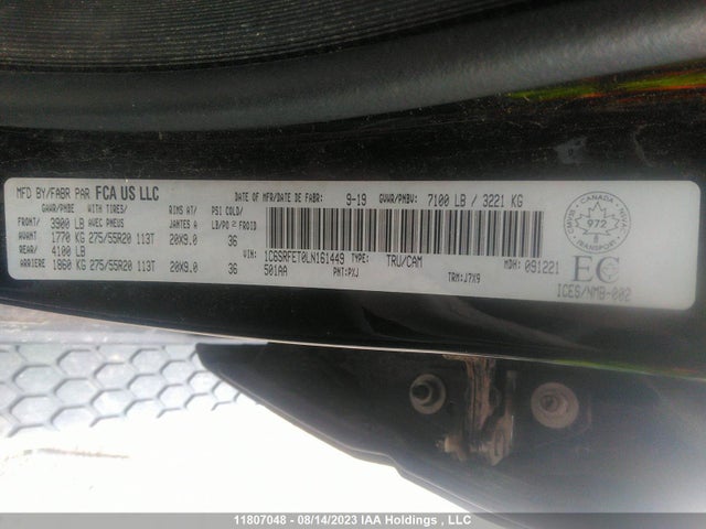 1C6SRFET0LN161449 RAM 1500 Sport