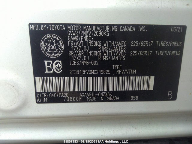 Toyota RAV4 LE 2021 2T3B1RFV9MC219829 Image 9