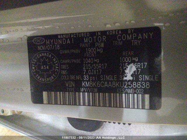Hyundai Kona Luxury 2019 KM8K6CAA8KU258838 Image 10