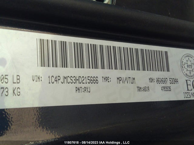1C4PJMCS3HD215666 Jeep Cherokee North