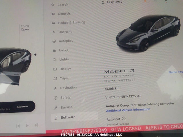 5YJ3E1EB1NF275349 Tesla Model 3 Long Range