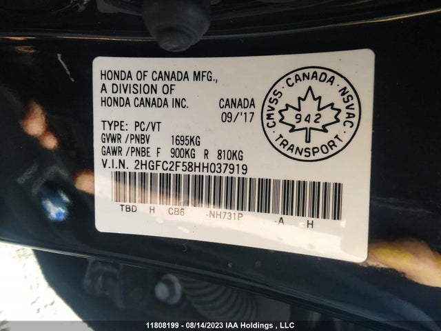 Honda k20c2 2017 2HGFC2F58HH037919 Image 27