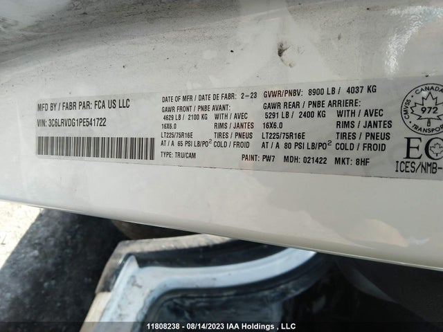 3C6LRVDG1PE541722 RAM Promaster Cargo Van