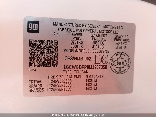Chevrolet EXPRESS CARGO VAN 2021 1GCWGBFP8M1267358 Image 9