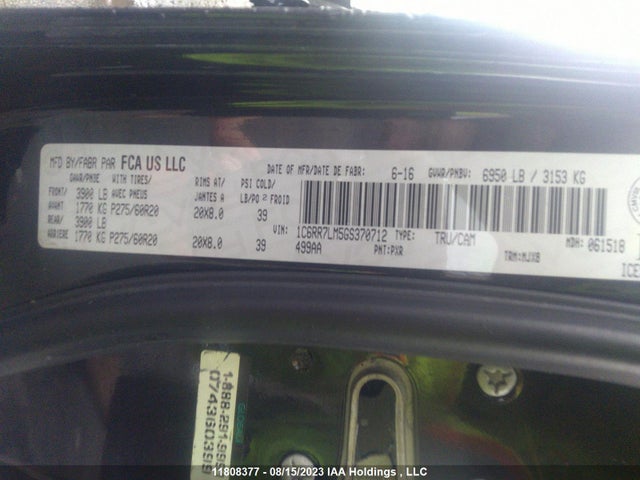 1C6RR7LM5GS370712 RAM 1500 Big Horn