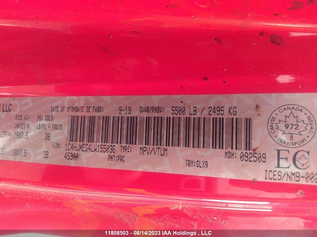 1C4HJXEG4LW155036 Jeep Wrangler Unlimited Sahara Altitude