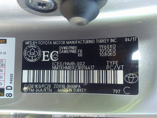 Toyota C-HR XLE 2018 NMTKHMBX2JR014417 Image 9