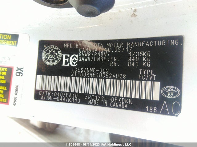 Toyota Corolla Ce/se/le 2017 2T1BURHE1HC924028 Image 10