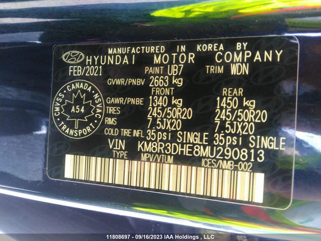 Hyundai Palisade Luxury 2021 KM8R3DHE8MU290813 Image 9