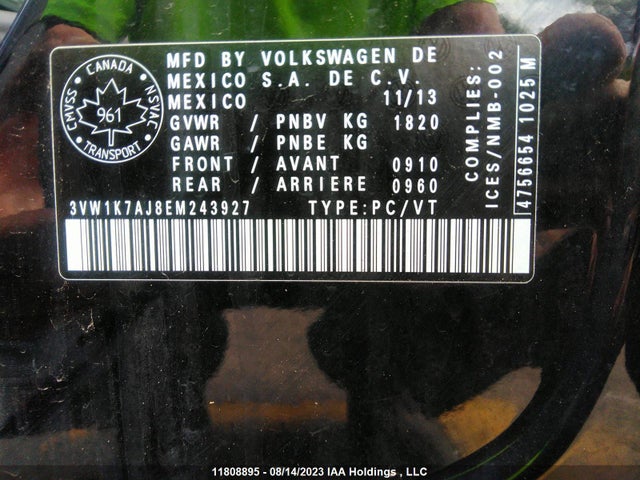 3VW1K7AJ8EM243927 Volkswagen Jetta Sedan Trendline/trendline+