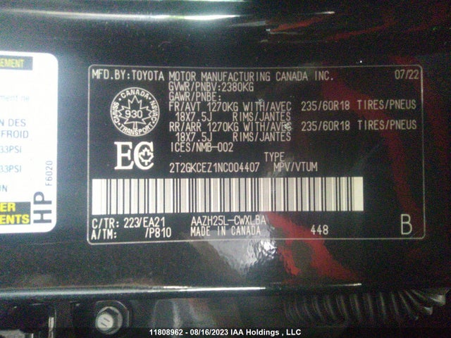 2T2GKCEZ1NC004407 Lexus Nx Nx 350h
